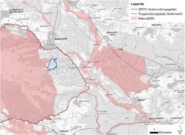 Lage des Vorhabens ORTC auf dem U.S.-Truppenübungsplatz Grafenwöhr 